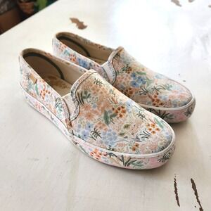 Keds x Rifle Paper Co Floral Slip On Meadow Garden Double Decker Sneakers Sz 6.5